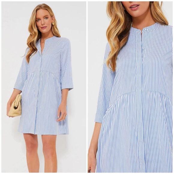New Tuckernuck Blue Stripe Royal Shirt Dress Size XL - Picture 1 of 9